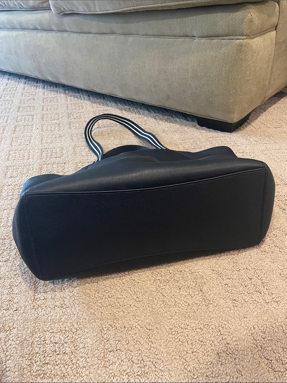 kate spade Black Leather Tote with Contrasting Striped Handles - Picture 7 of 12